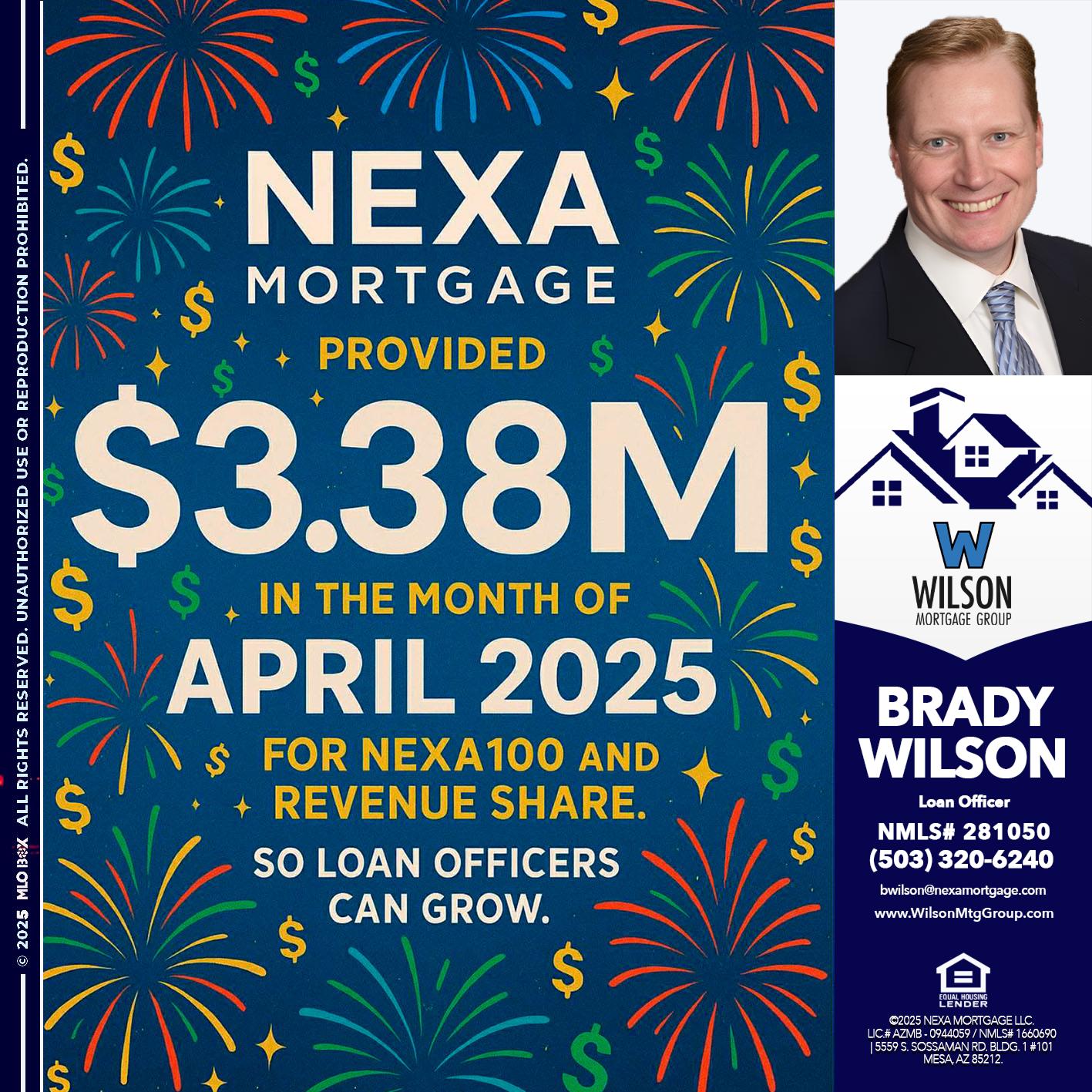 $3.38M - Brady Wilson -Branch Manager