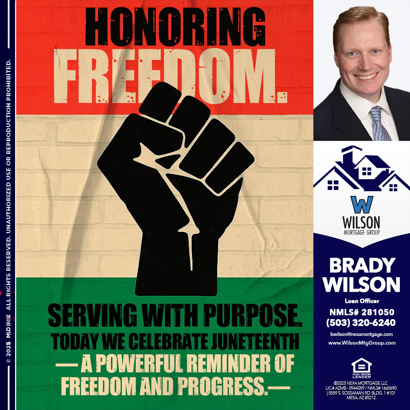 HONORING FREEDOM - Brady Wilson -Branch Manager