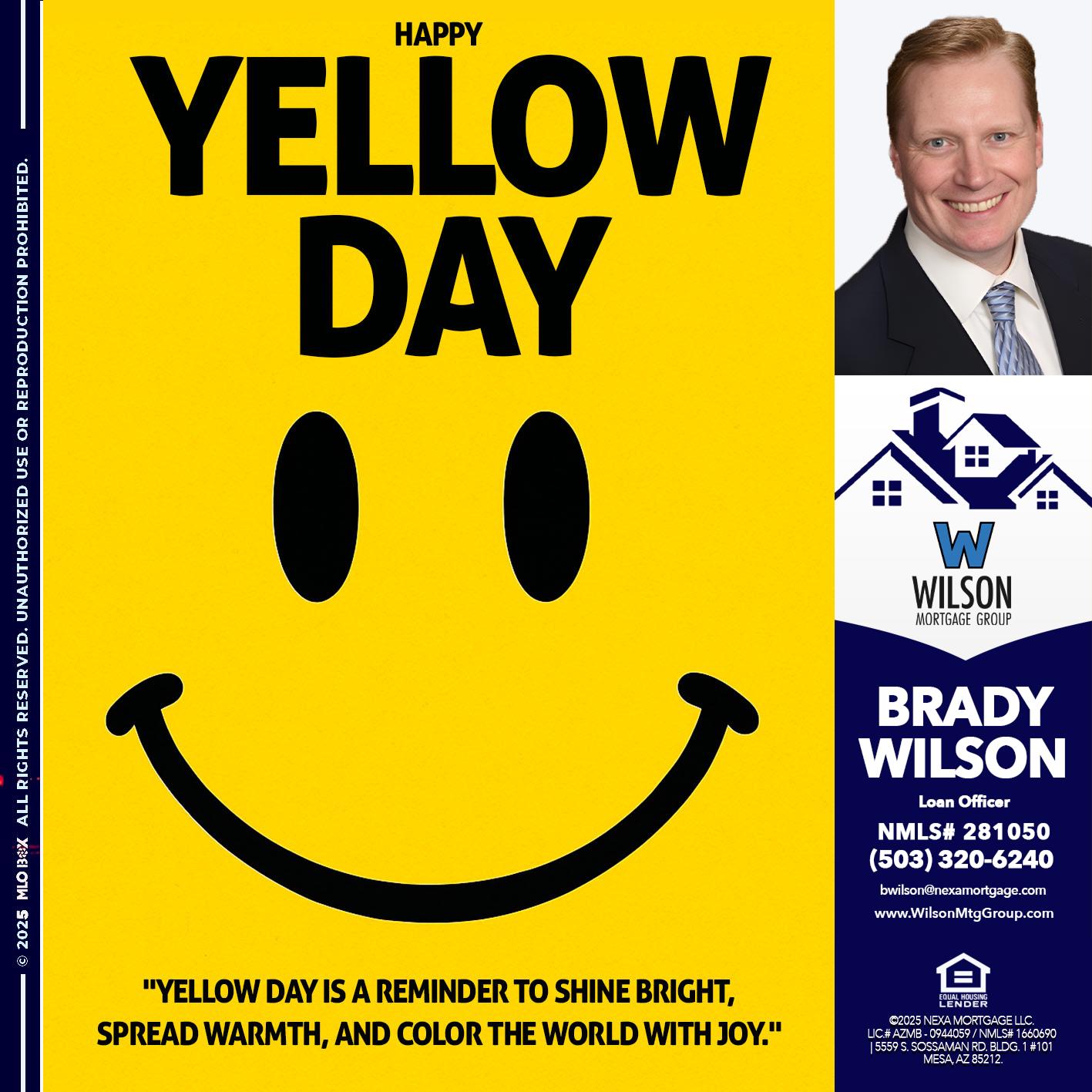 YELLOW DAY - Brady Wilson -Branch Manager