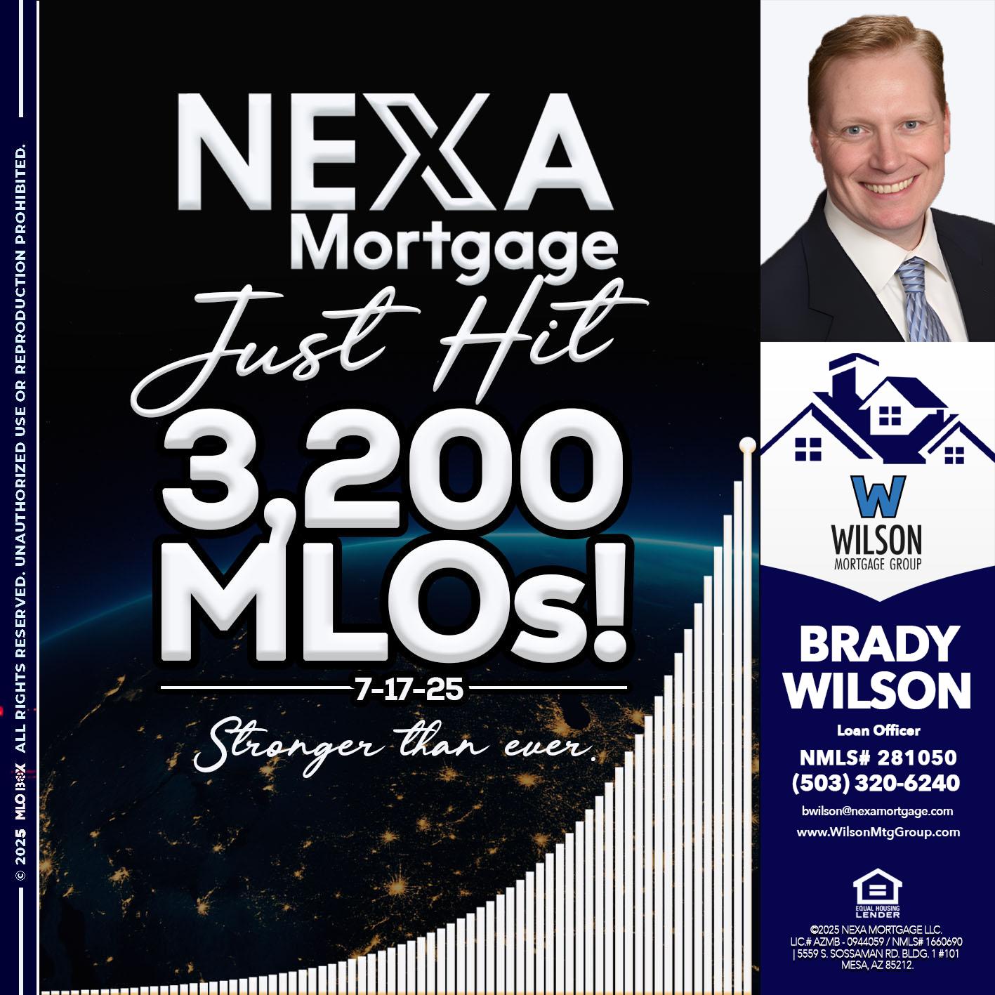 3200 MLOs - Brady Wilson -Branch Manager