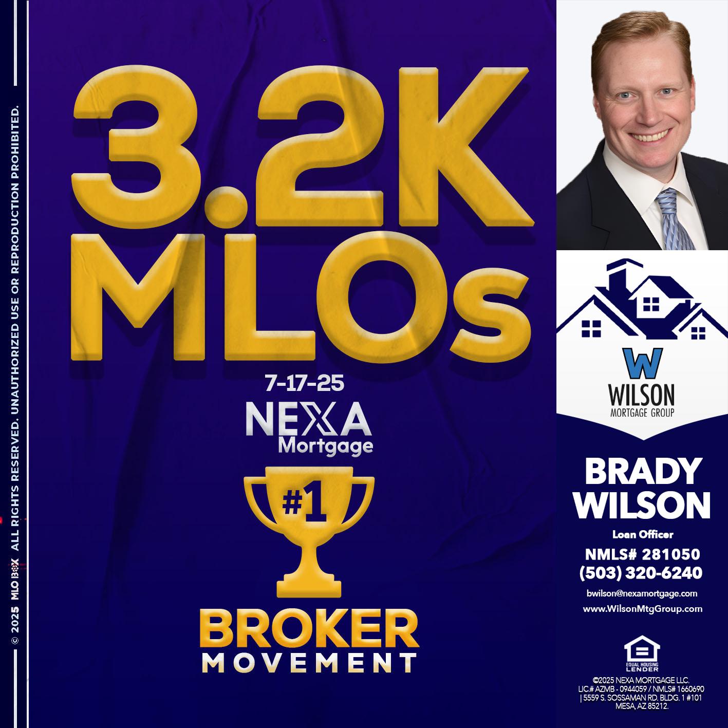 3.2K MLOs - Brady Wilson -Branch Manager