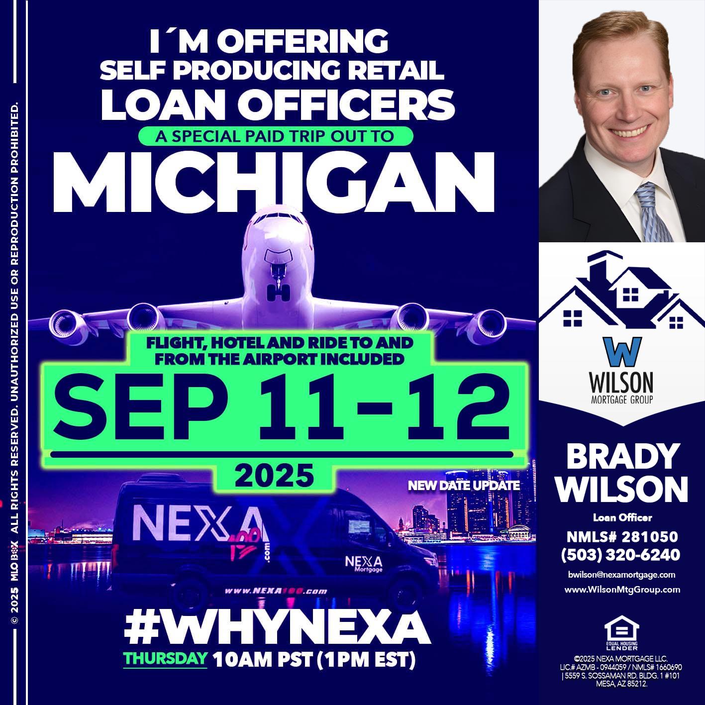 MICHIGAN TRIP - Brady Wilson -Branch Manager