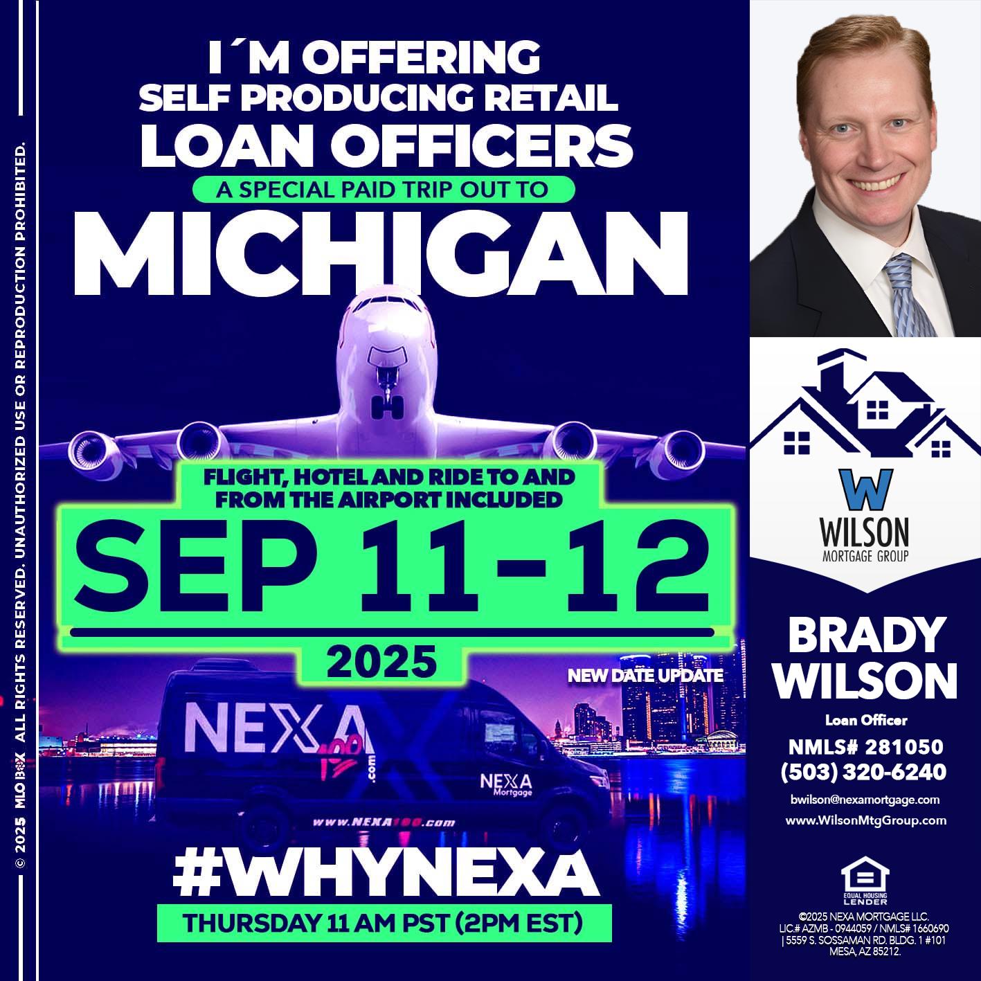 michigan sep 11-12 - Brady Wilson -Branch Manager