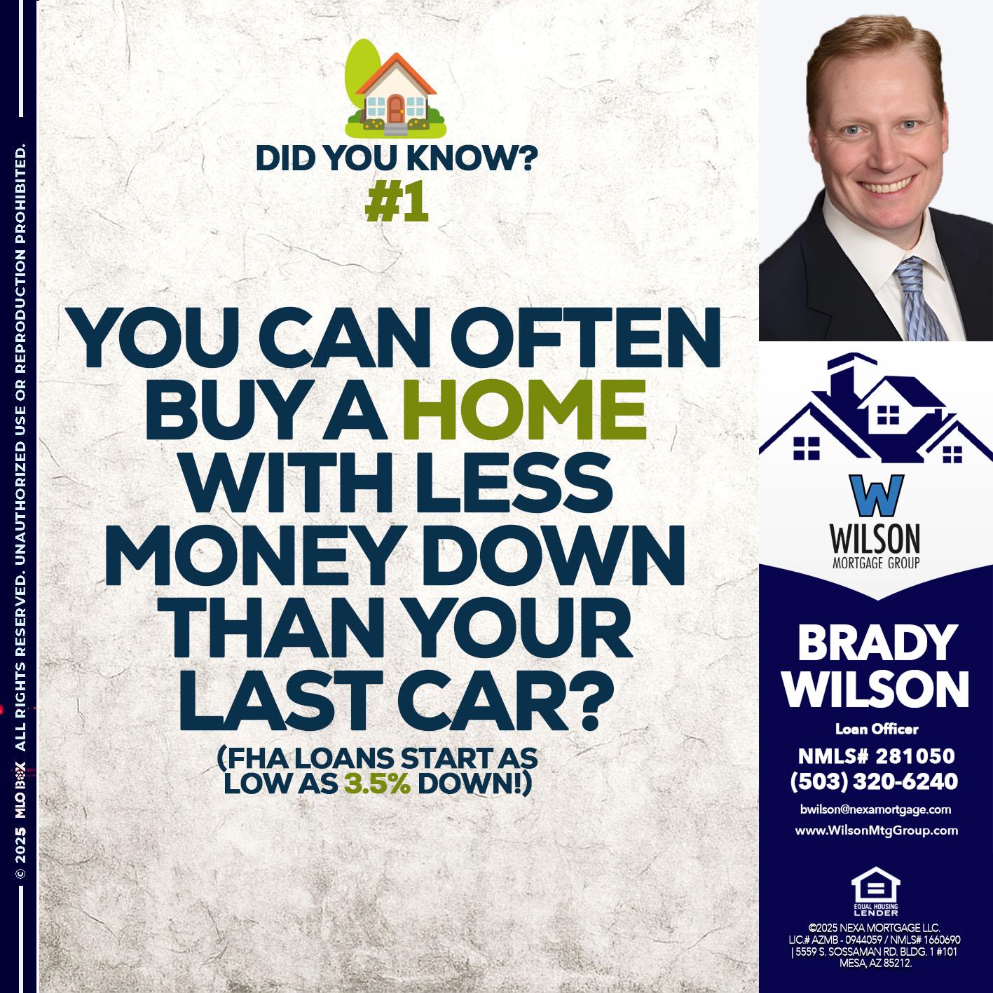 DID YOU KNOW #1 - Brady Wilson -Branch Manager