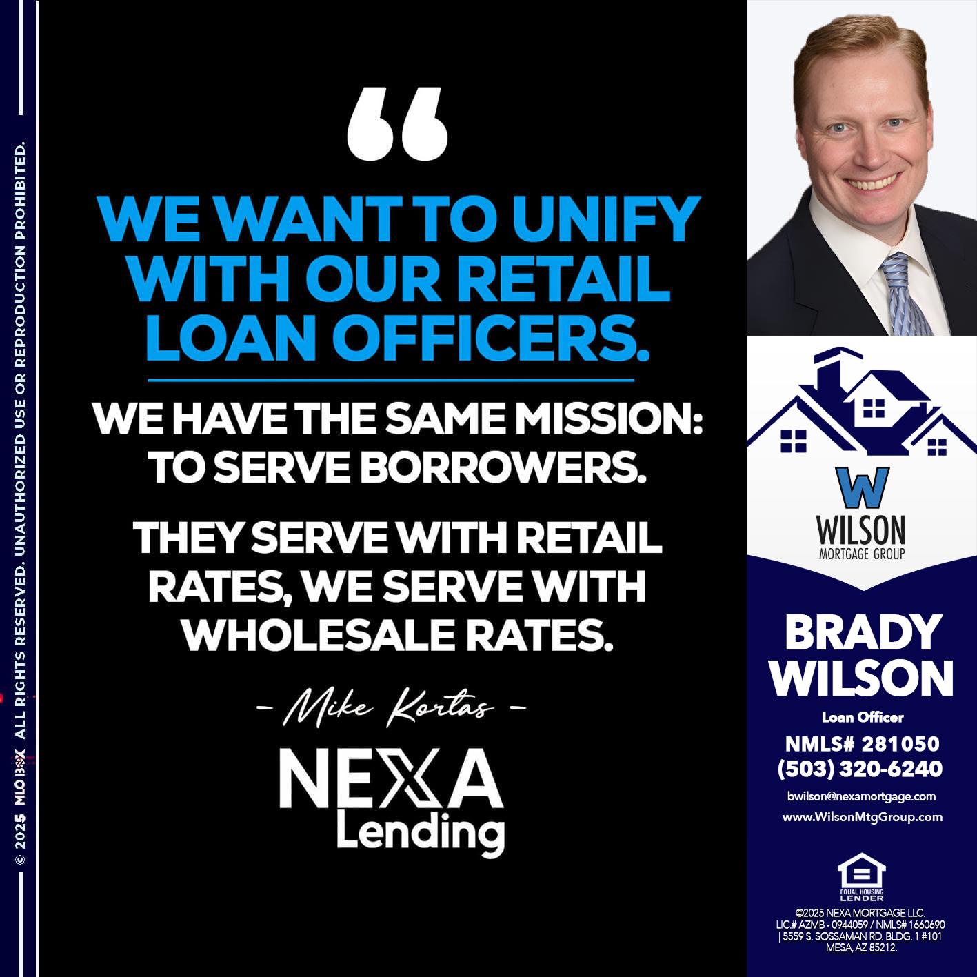 WE WANT - Brady Wilson -Branch Manager