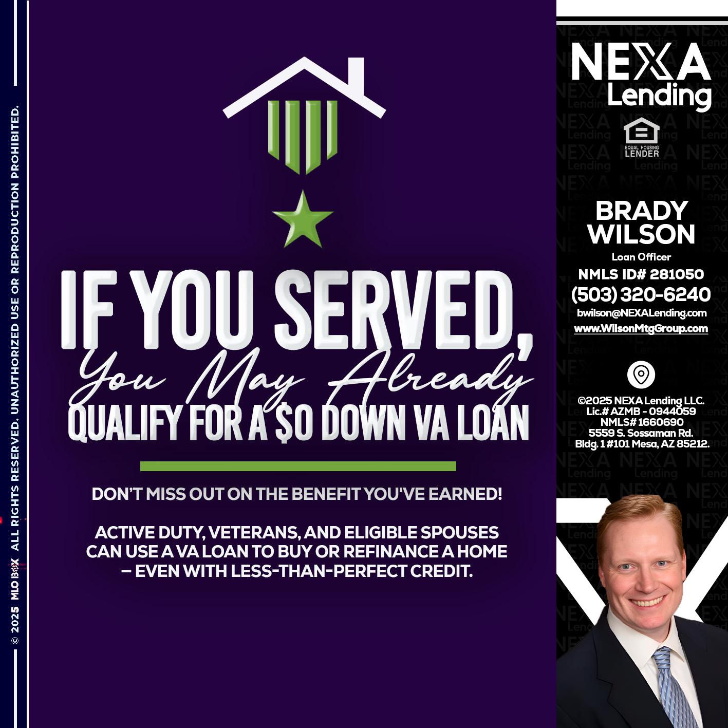 IF YOU SERVED - Brady Wilson -Branch Manager