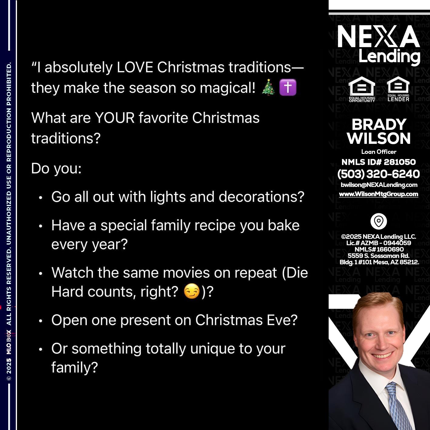 I love christmas - Brady Wilson -Branch Manager