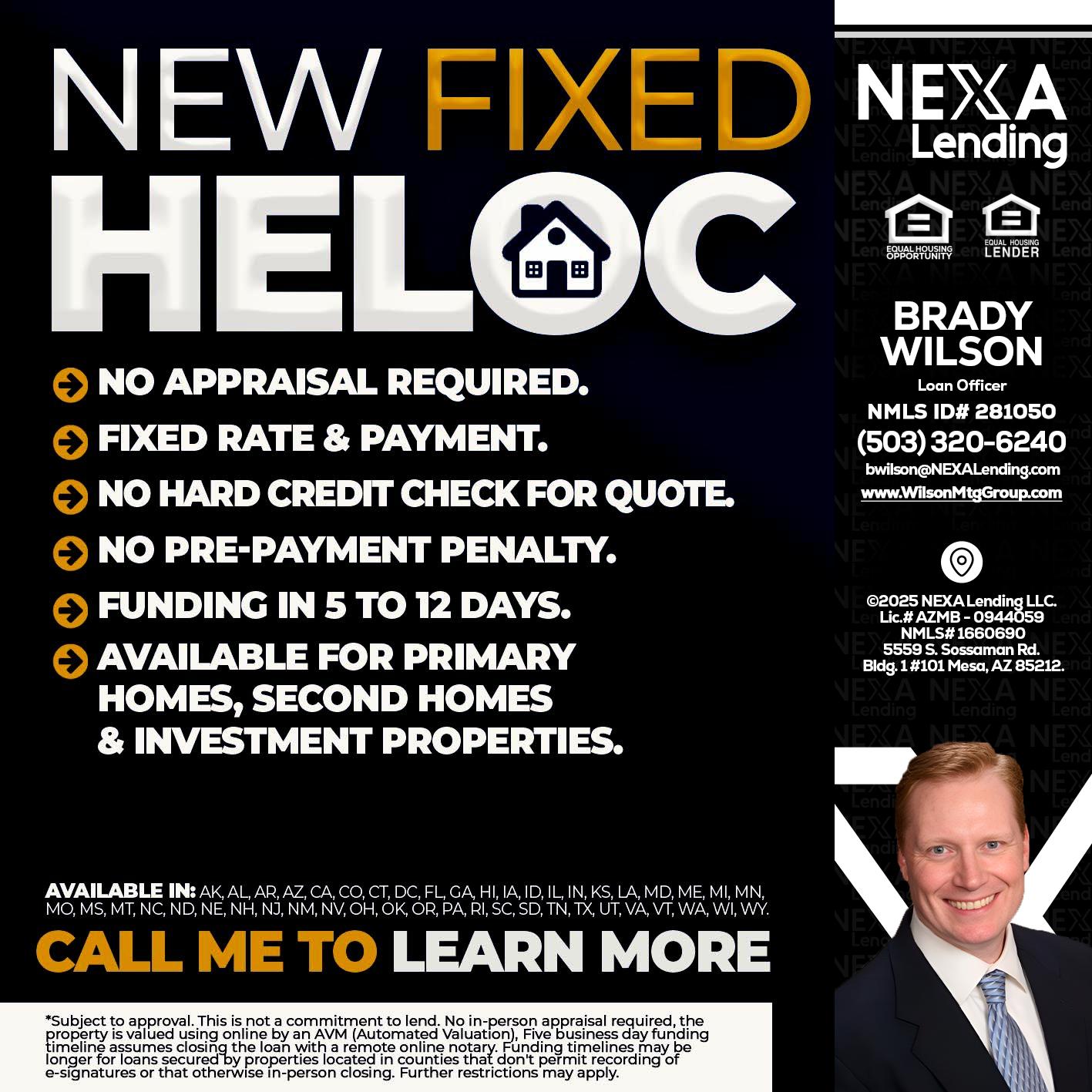 HELOC - Brady Wilson -Branch Manager