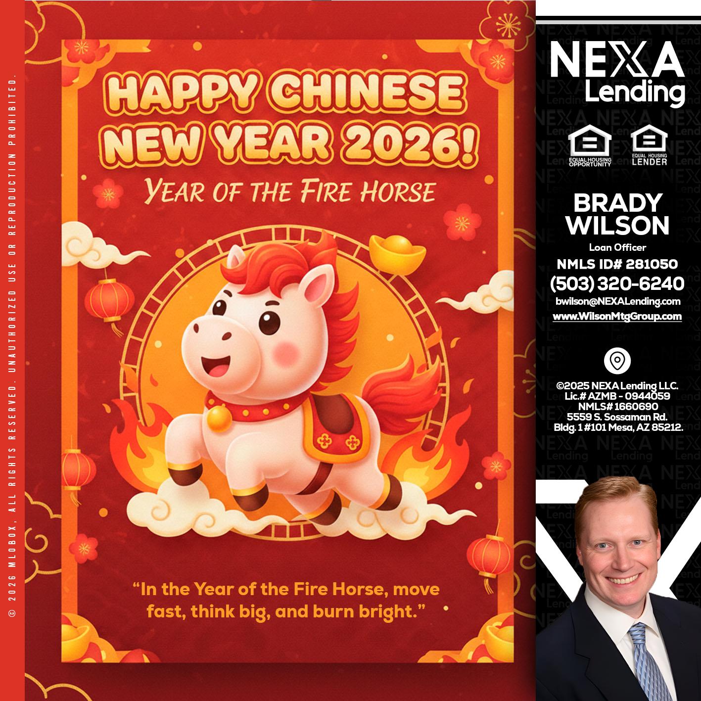 happy Chinese new year - Brady Wilson -Branch Manager