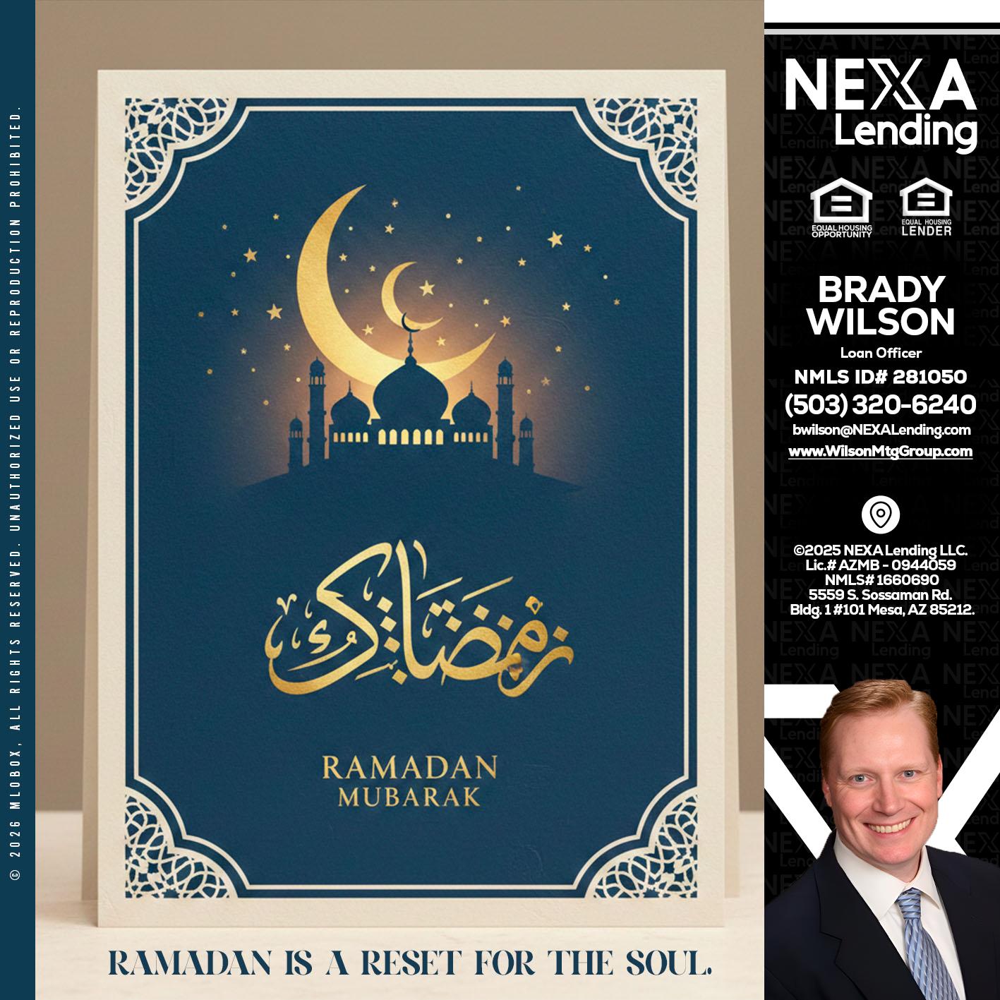 HAPPY RAMADAN - Brady Wilson -Branch Manager