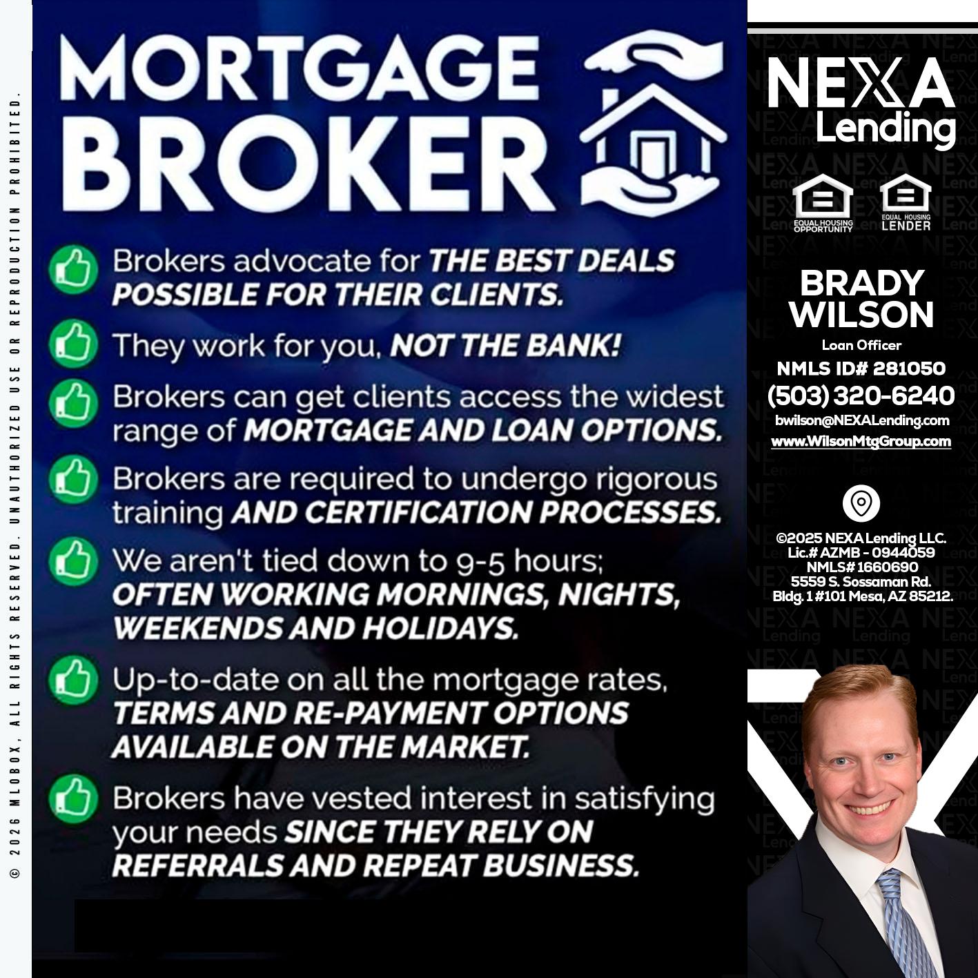 MORTGAGE BROKER - Brady Wilson -Branch Manager