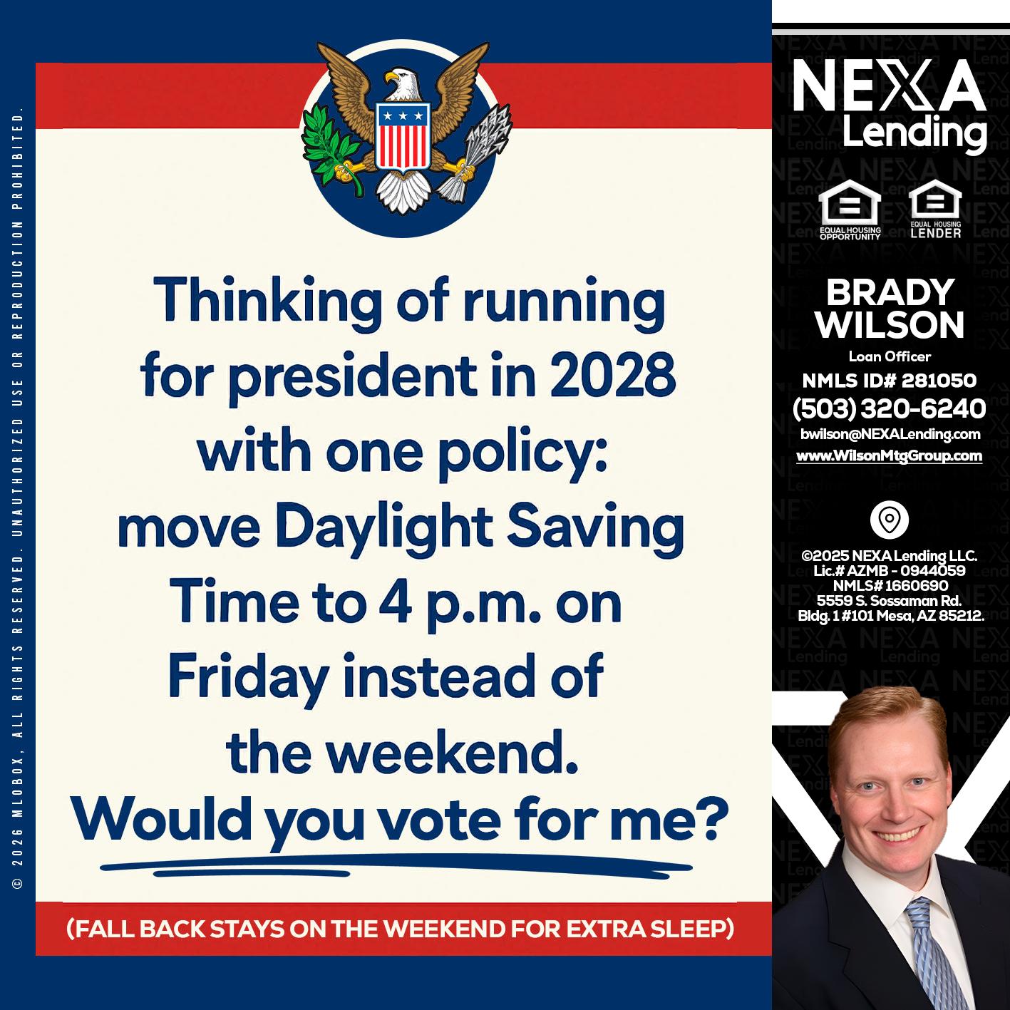 THINKING OF RUNING - Brady Wilson -Branch Manager