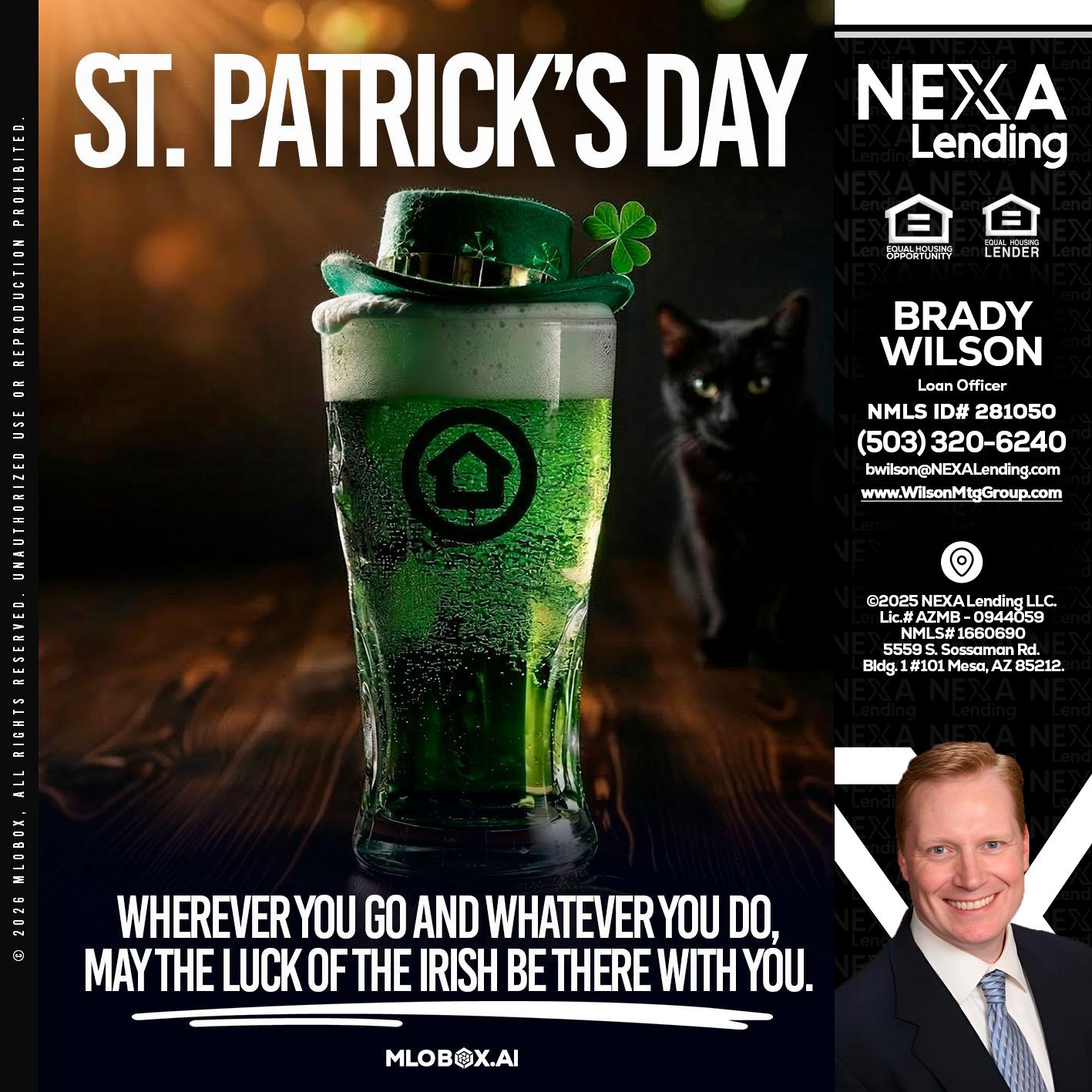 st. Patricks day - Brady Wilson -Branch Manager