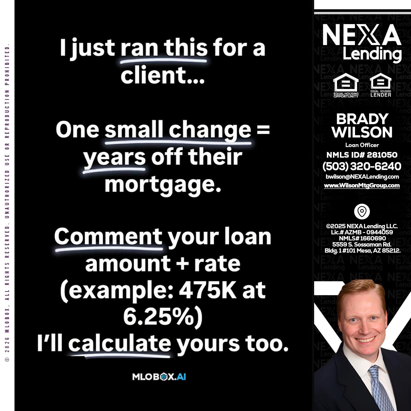 I JUST RAN - Brady Wilson -Branch Manager