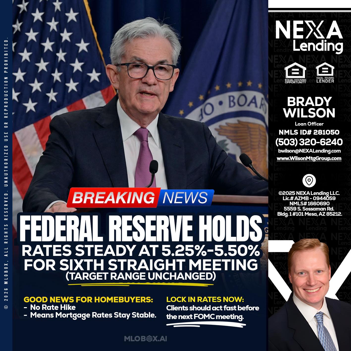 federal reserve - Brady Wilson -Branch Manager