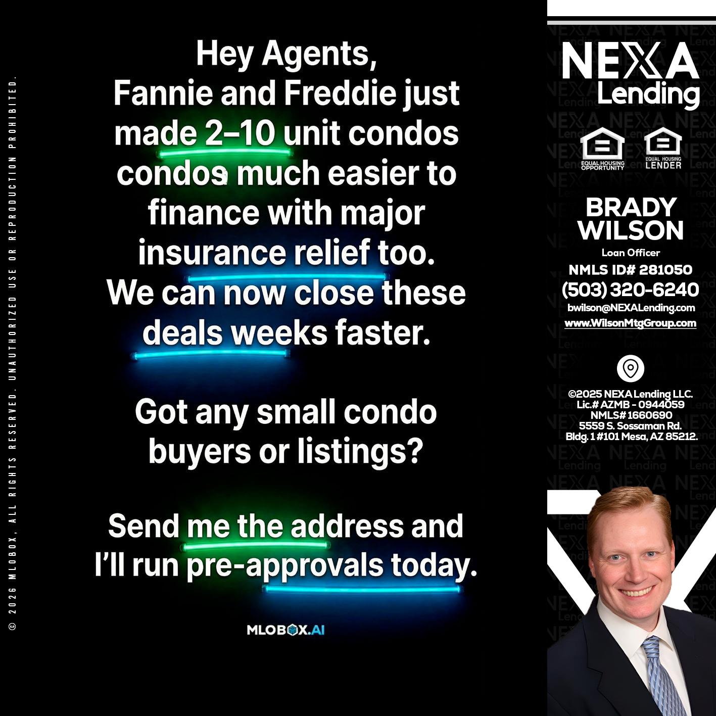 HEY AGENTS - Brady Wilson -Branch Manager