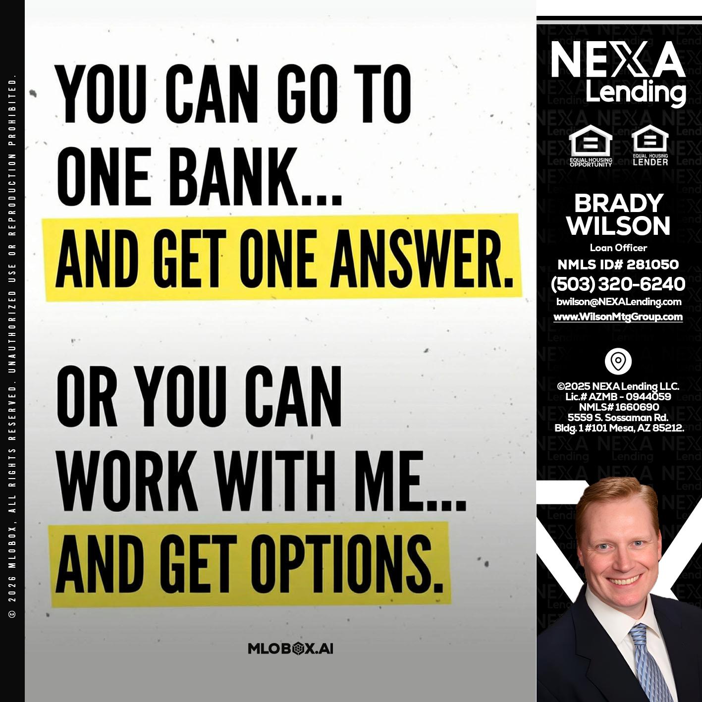 YOU CAN GO TO - Brady Wilson -Branch Manager