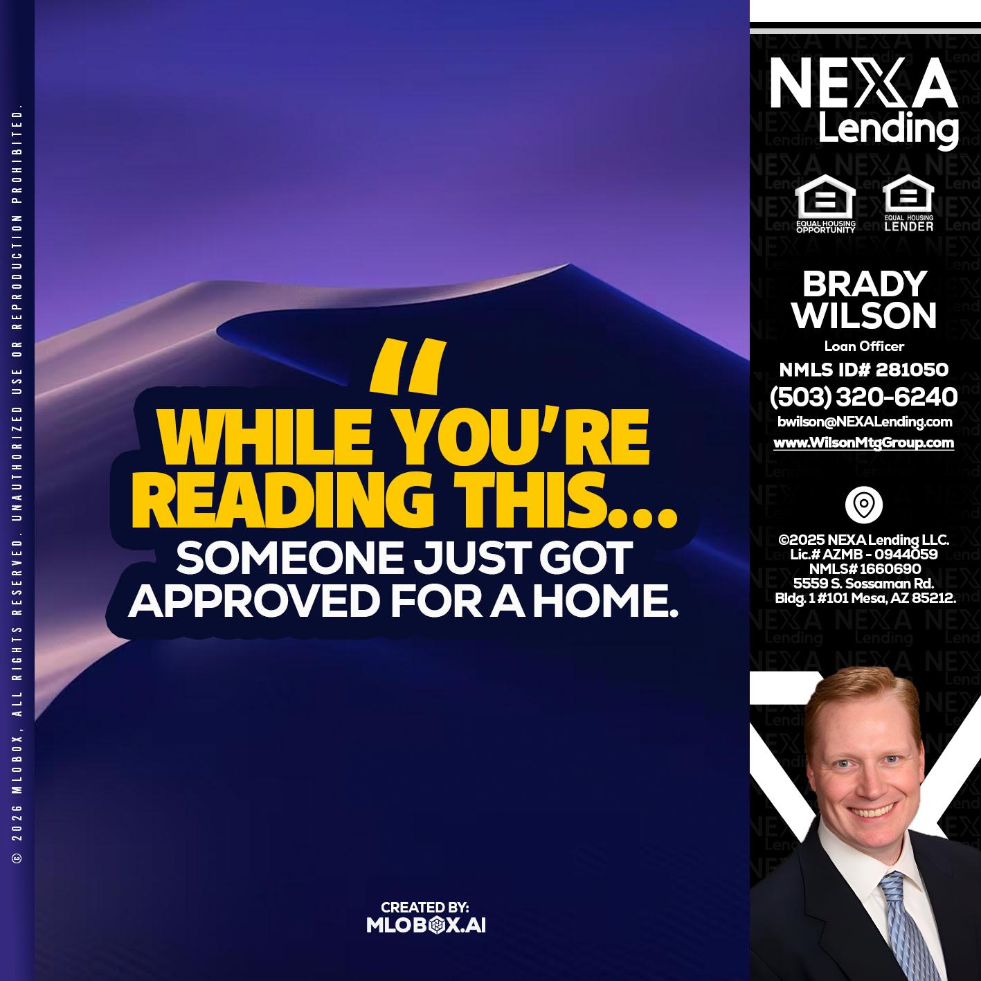 WHILE YOU - Brady Wilson -Branch Manager