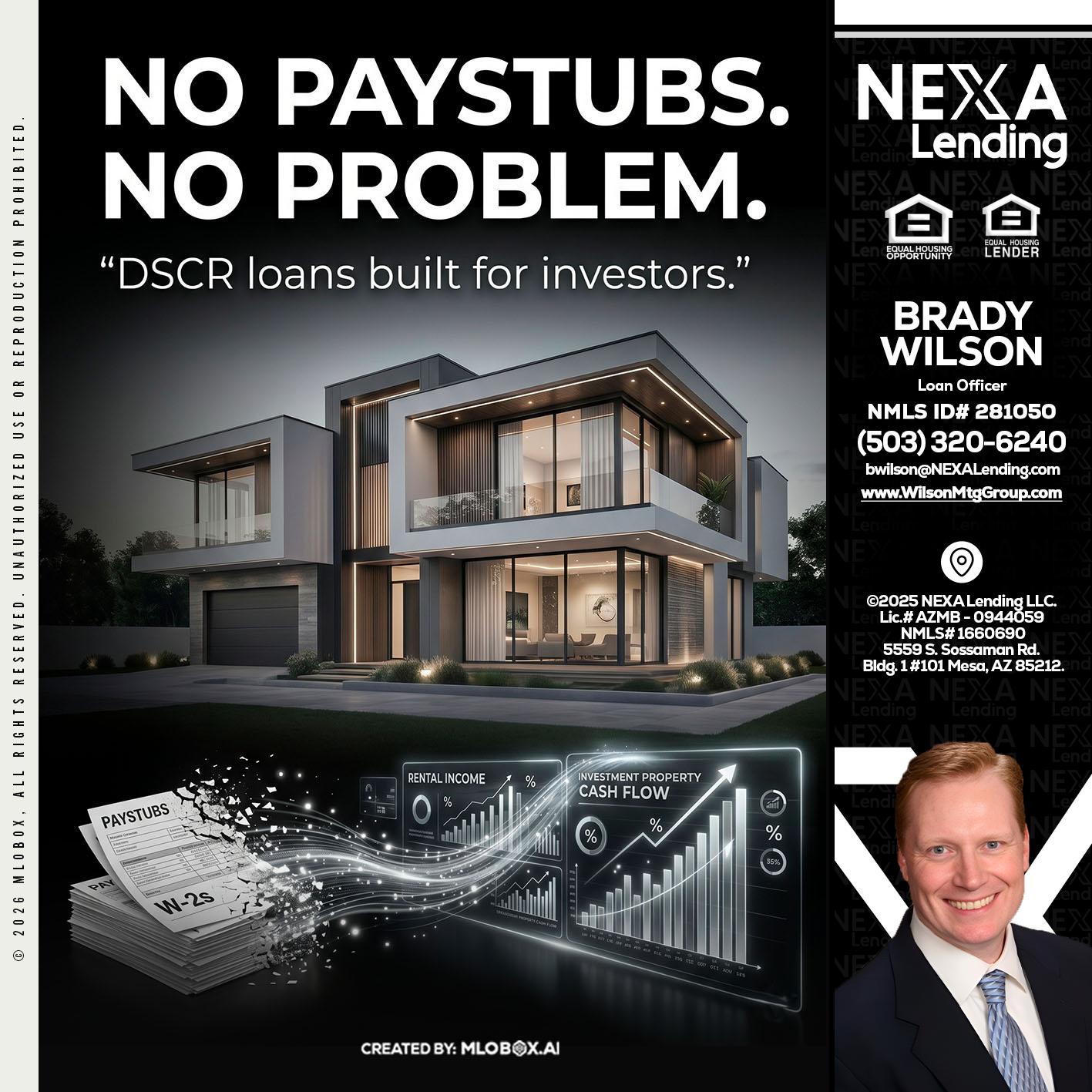 no paystub - Brady Wilson -Branch Manager