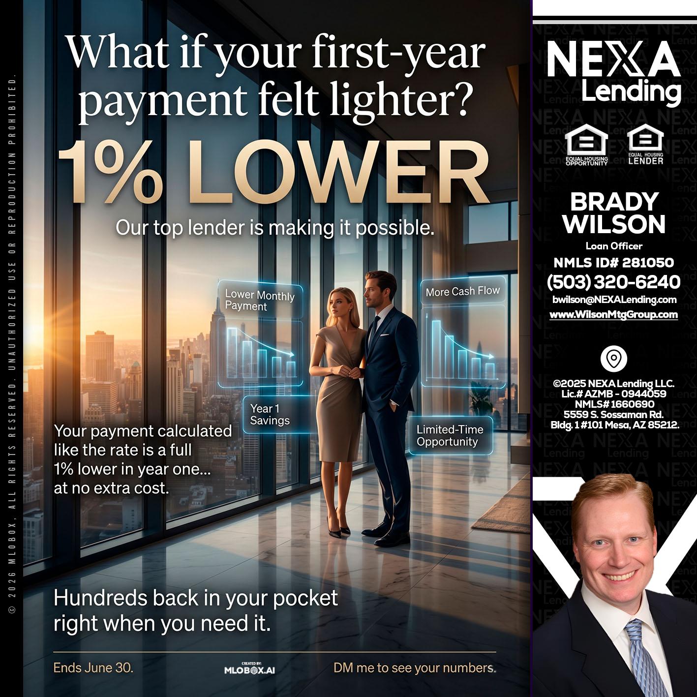 1% LOWER - Brady Wilson -Branch Manager