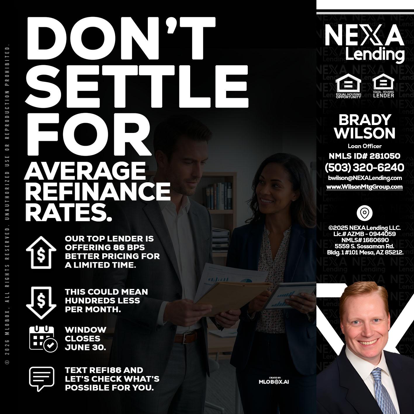 dont settle - Brady Wilson -Branch Manager