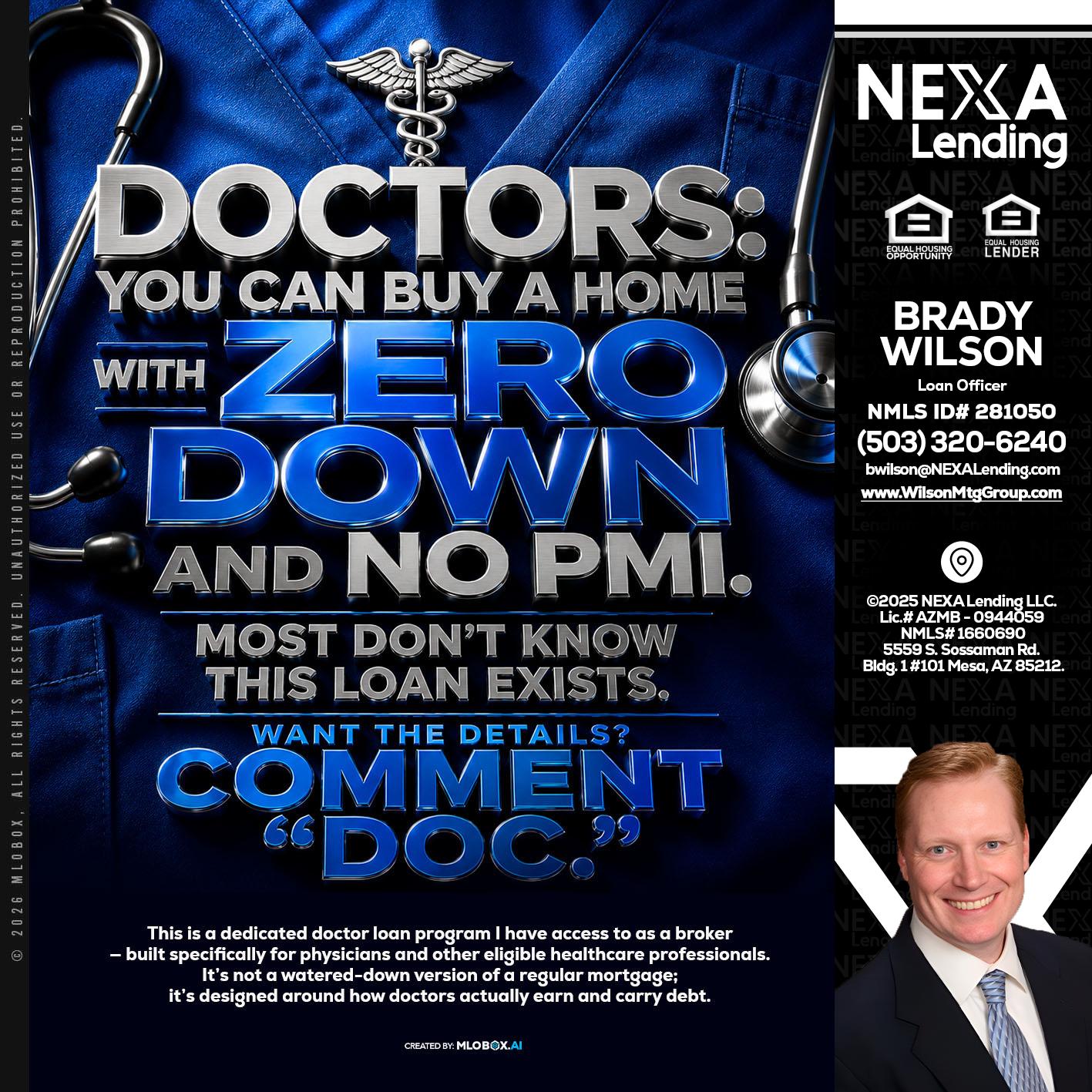 DOCTORS YOU CAN BUY - Brady Wilson -Branch Manager