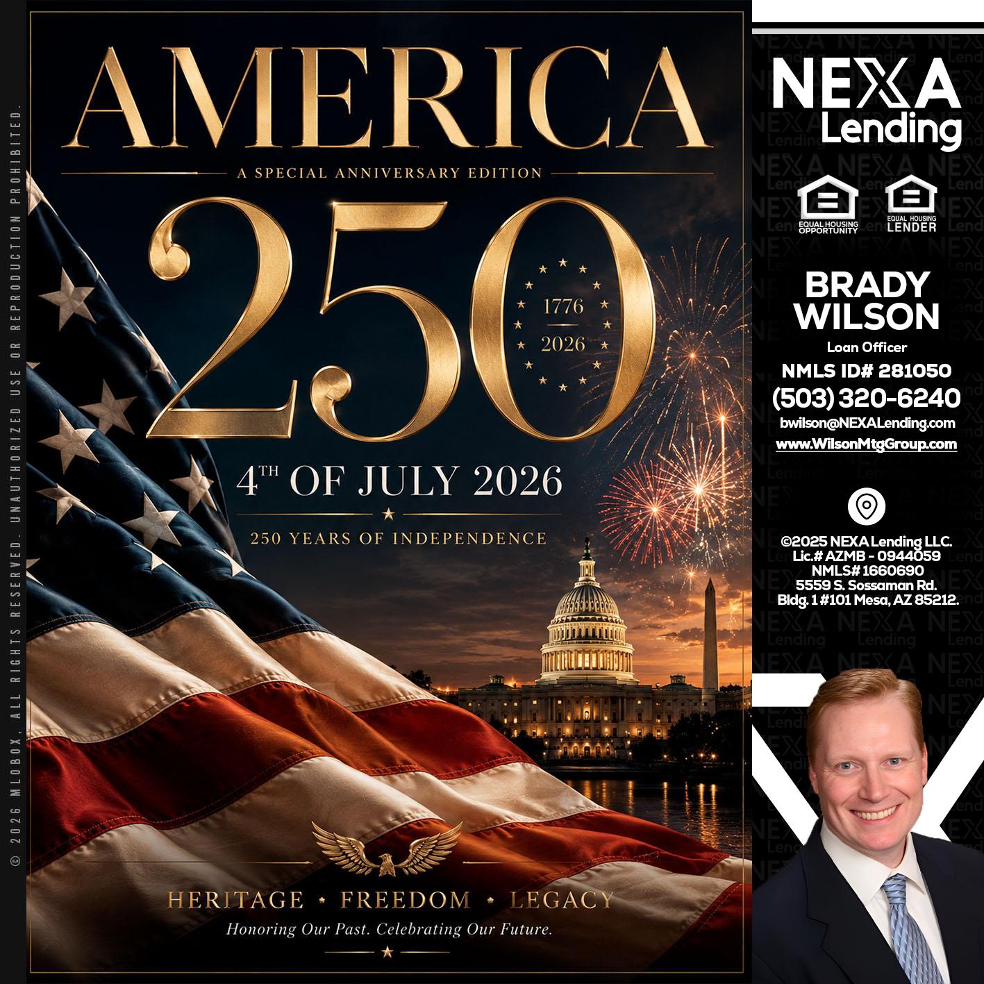 AMERICA 250 TH - Brady Wilson -Branch Manager