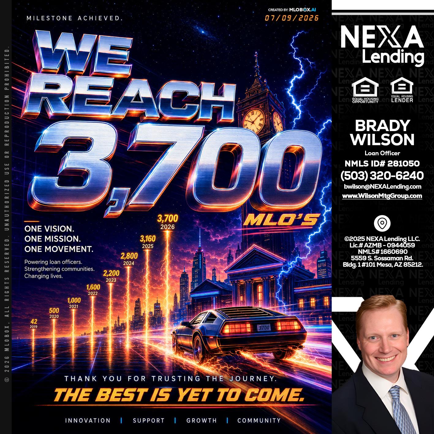 3700 MLOs - Brady Wilson -Branch Manager