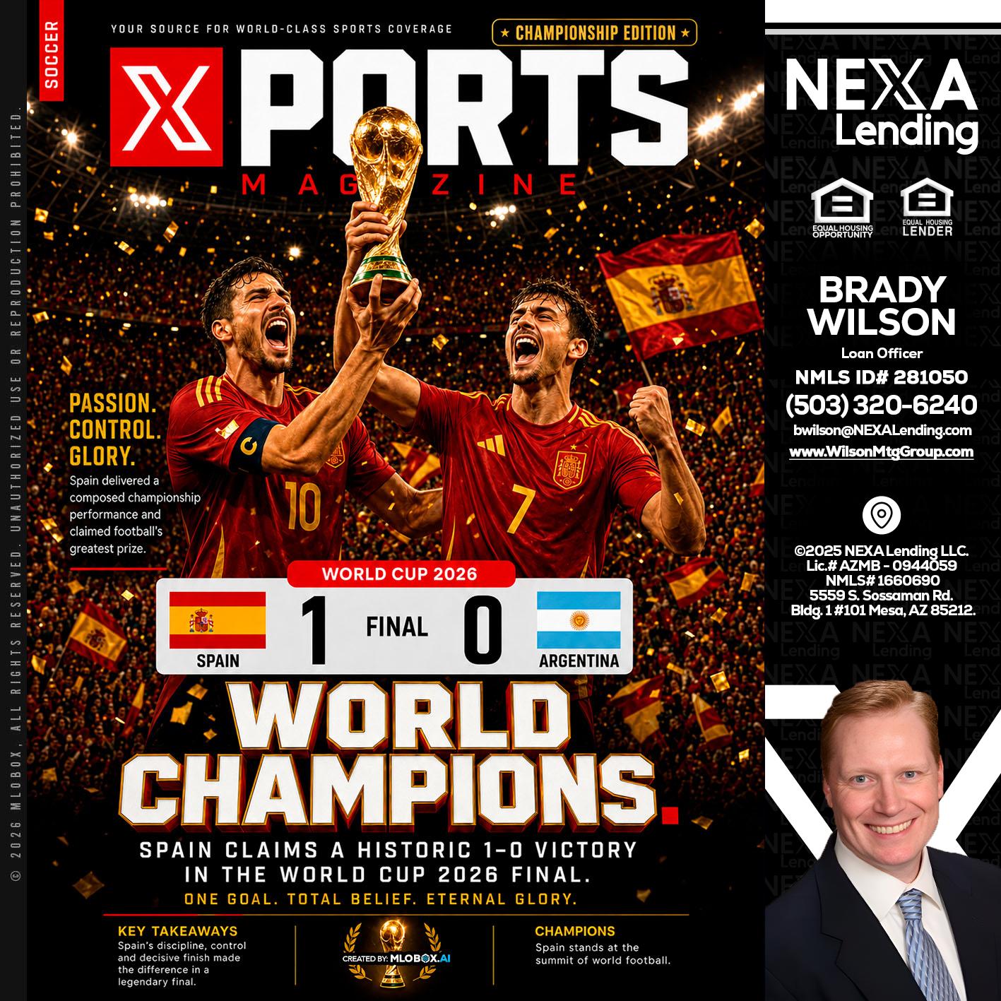 SPAIN CHAMPION - Brady Wilson -Branch Manager