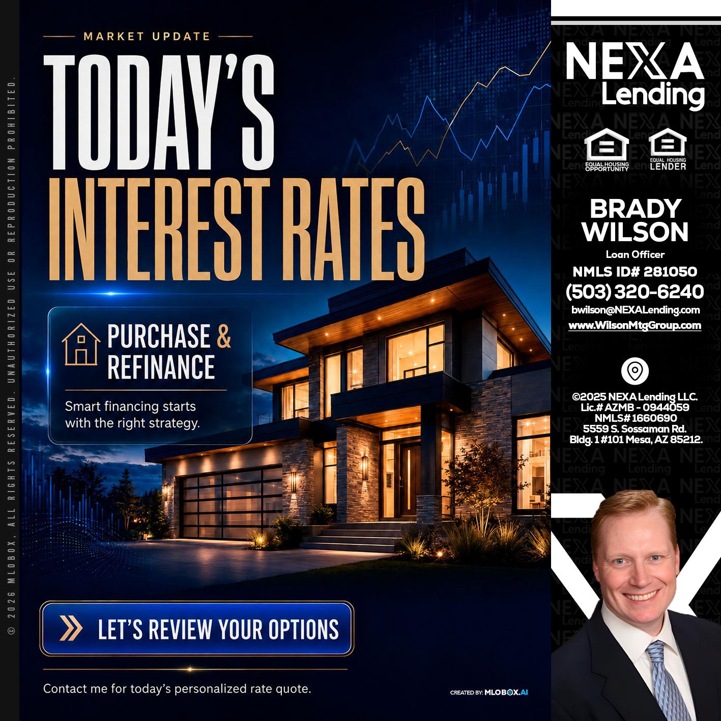 TODAYS RATES - Brady Wilson -Branch Manager