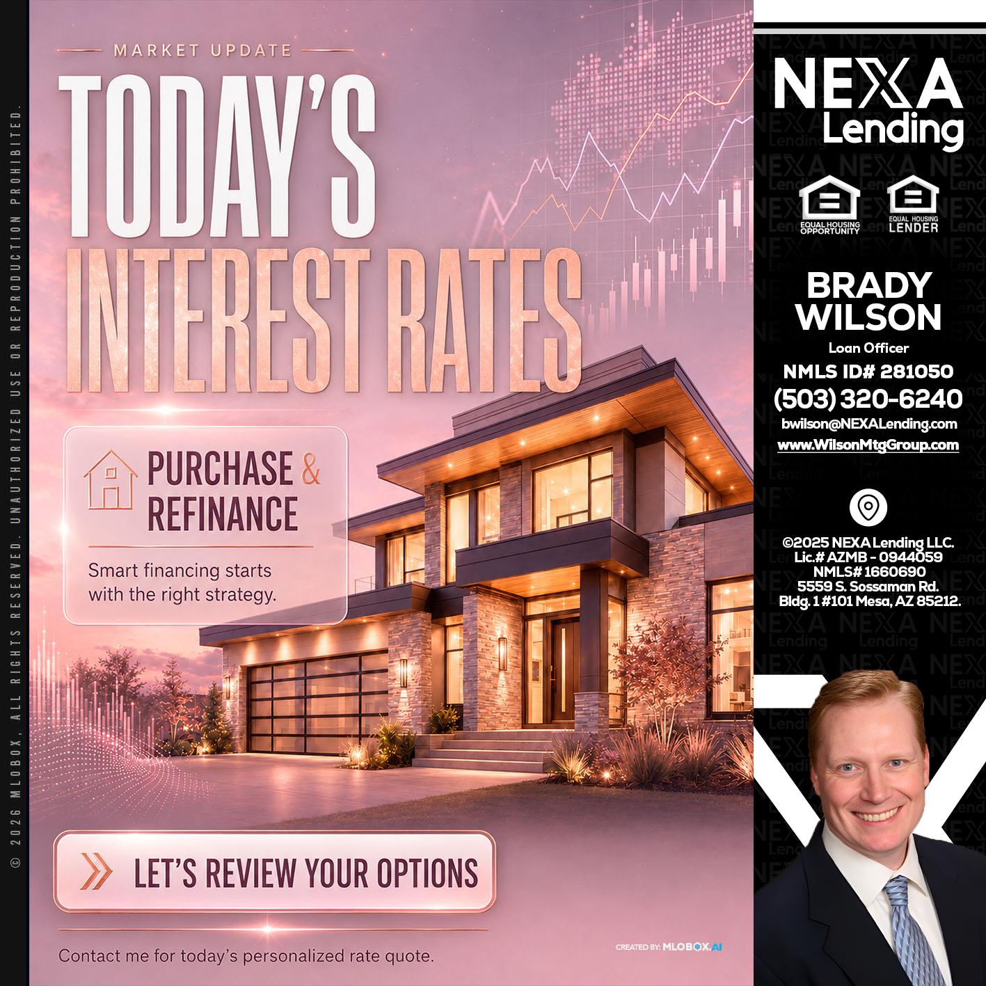 todays interest rates - Brady Wilson -Branch Manager
