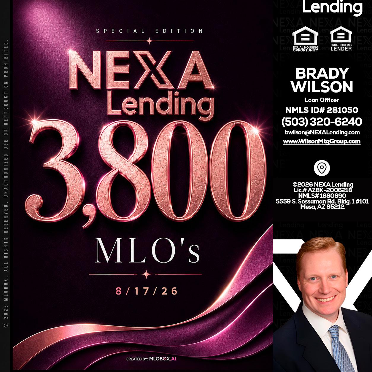 3800 MLOs - Brady Wilson -Branch Manager