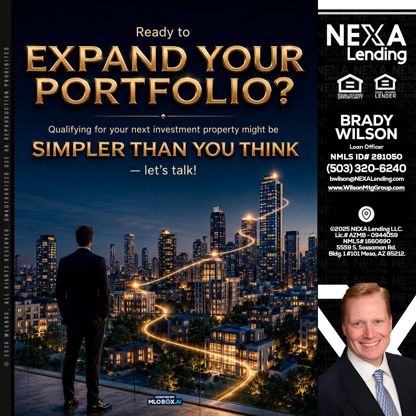 expand you portfolio - Brady Wilson -Branch Manager