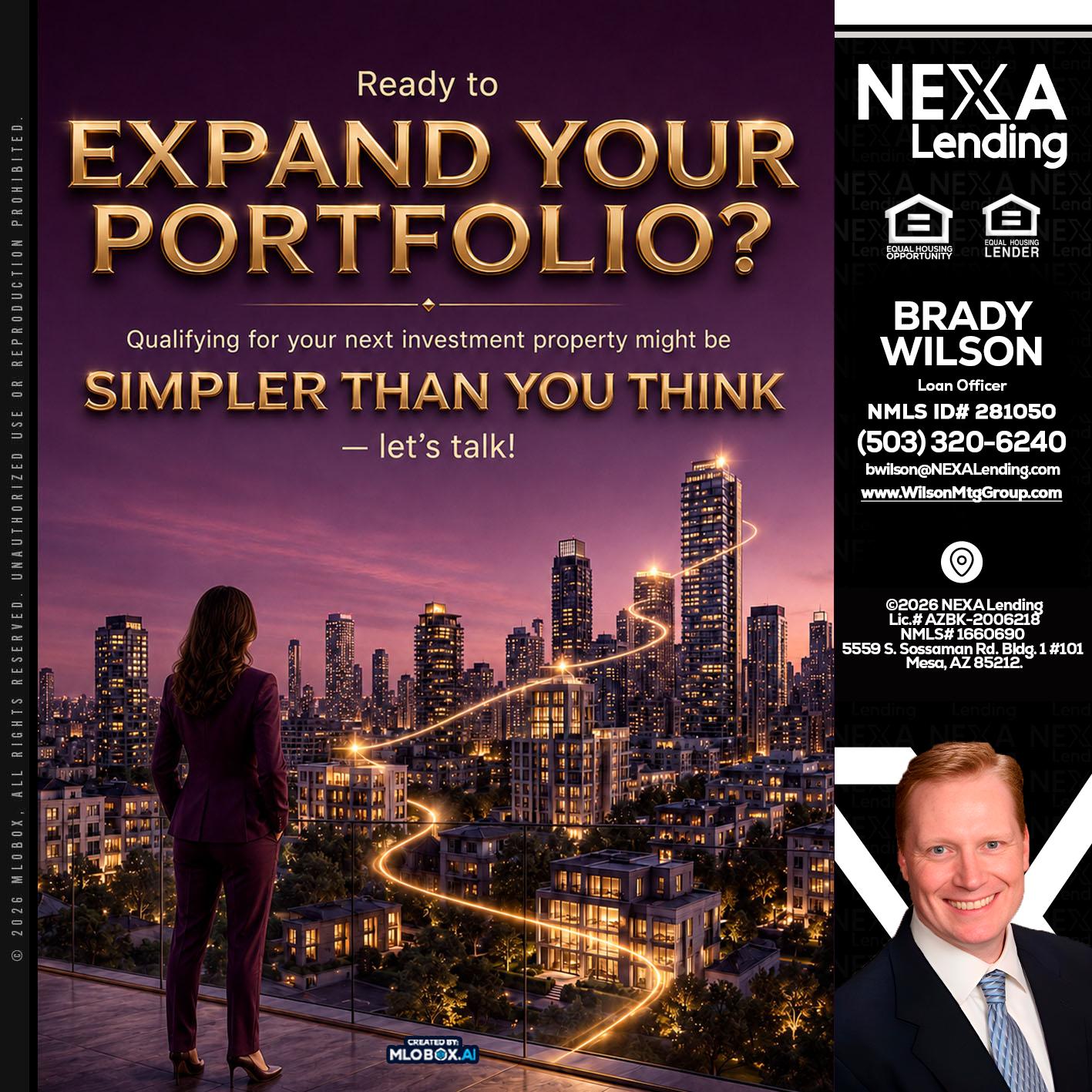 EXPAND YOUR PORTFOLIO - Brady Wilson -Branch Manager