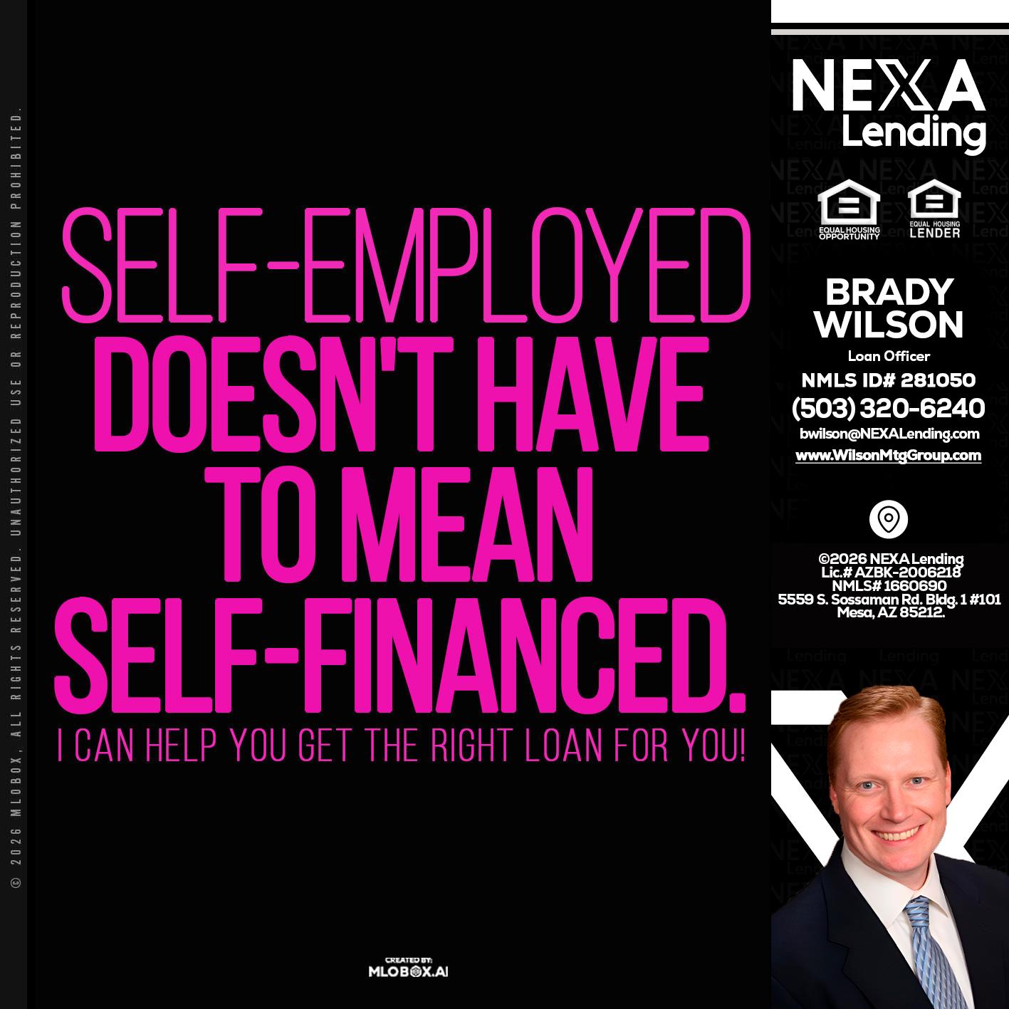 self employed - Brady Wilson -Branch Manager