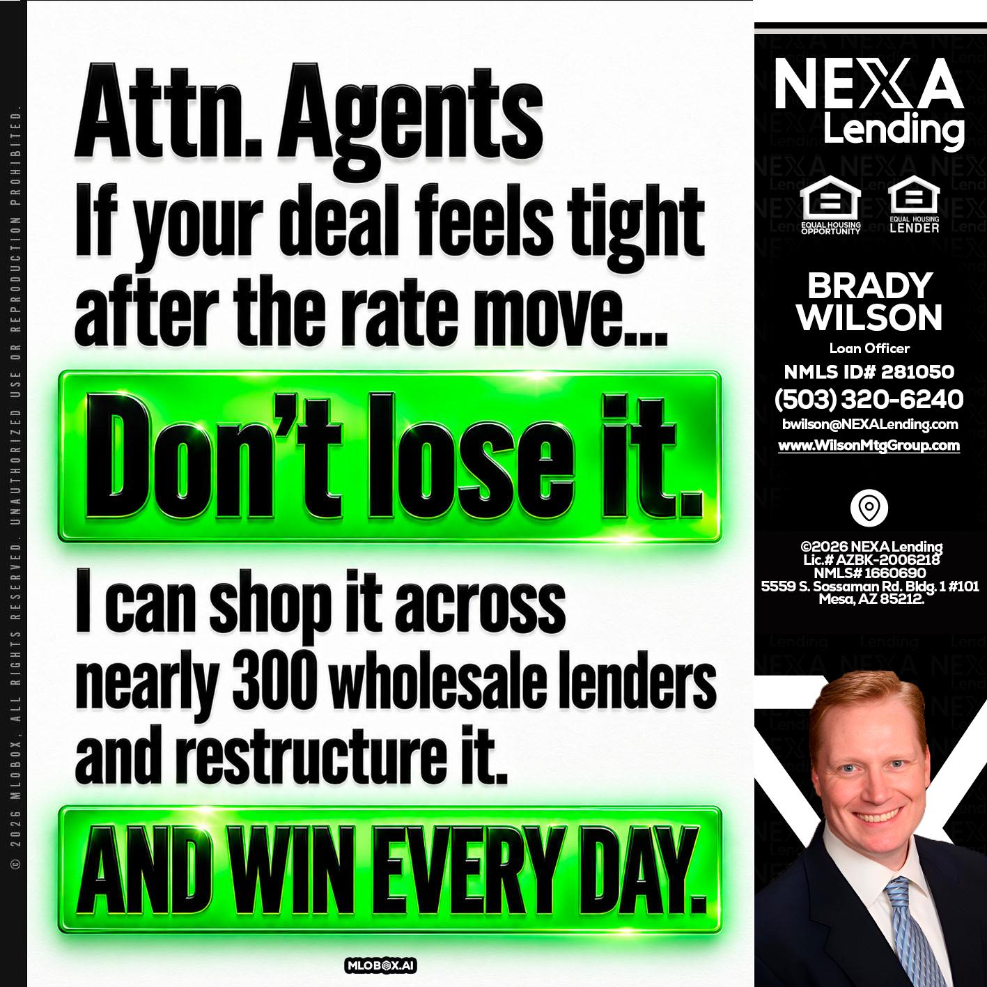 attention agents - Brady Wilson -Branch Manager