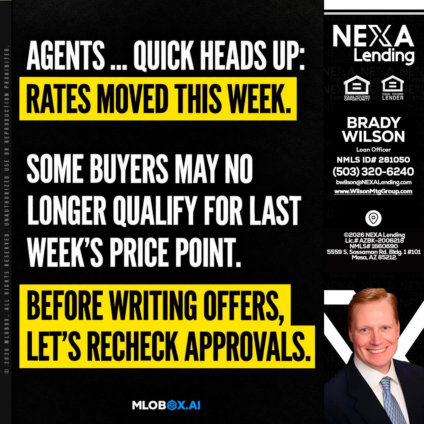 AGENTS QUICK - Brady Wilson -Branch Manager
