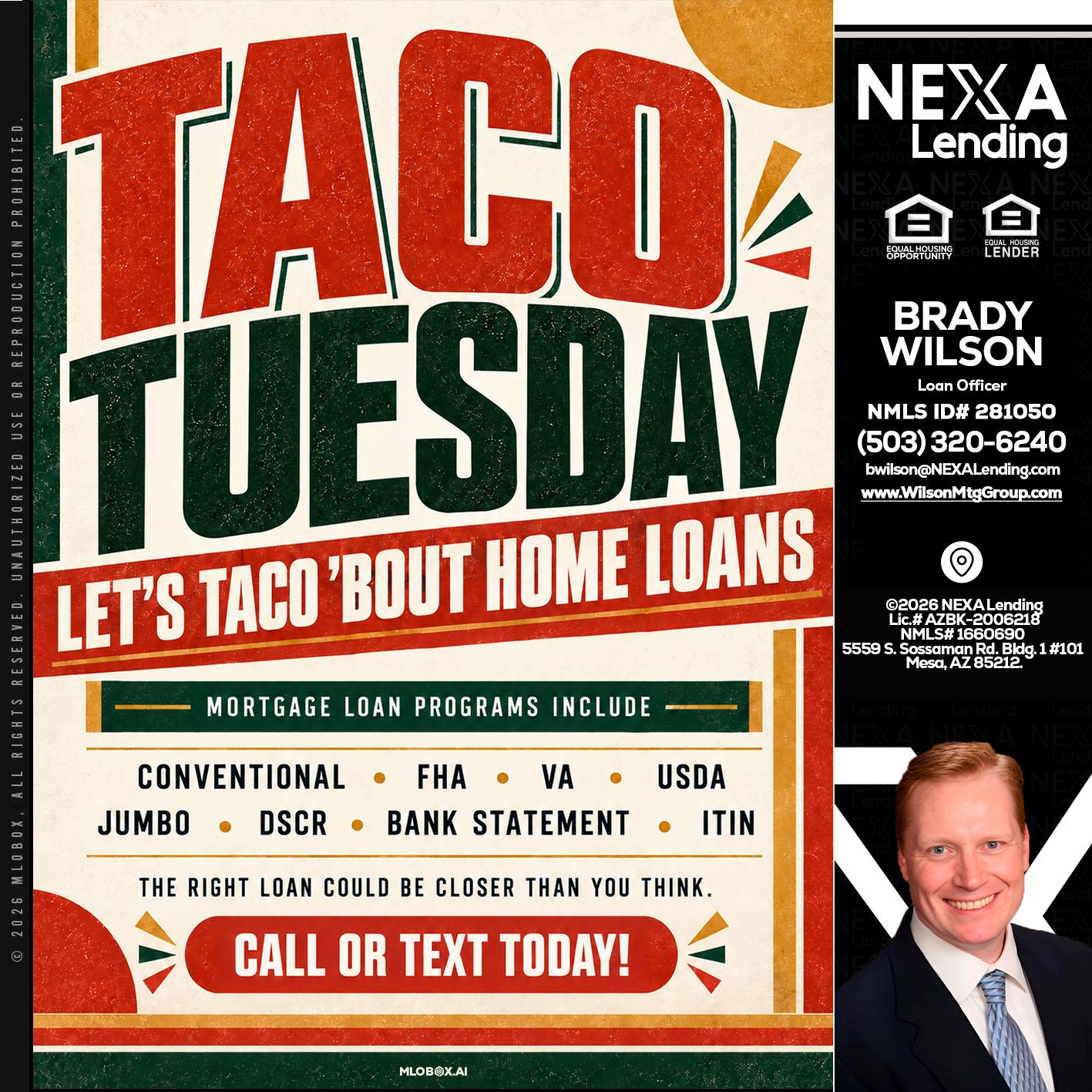 TACO TUESDAY - Brady Wilson -Branch Manager