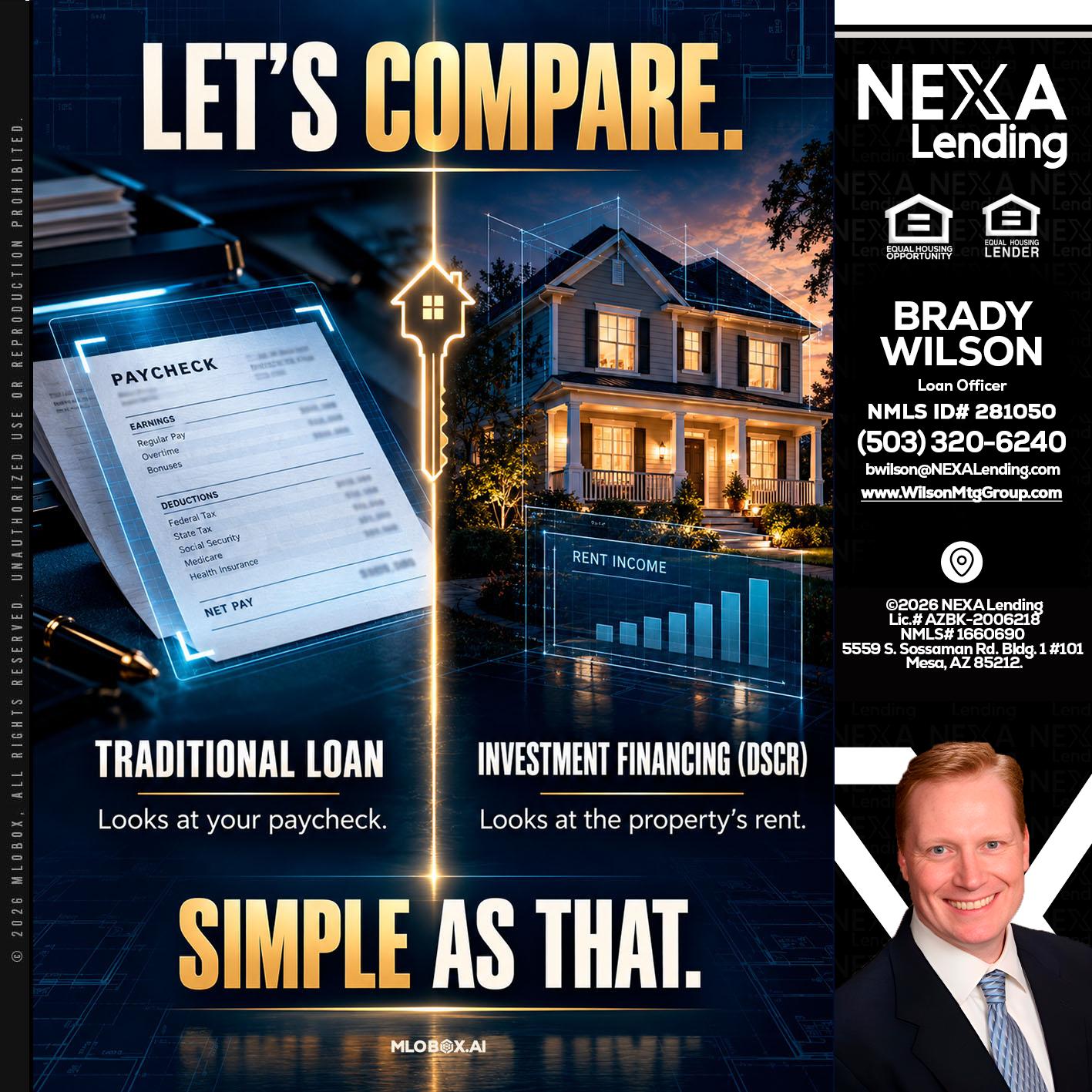 lets compare - Brady Wilson -Branch Manager