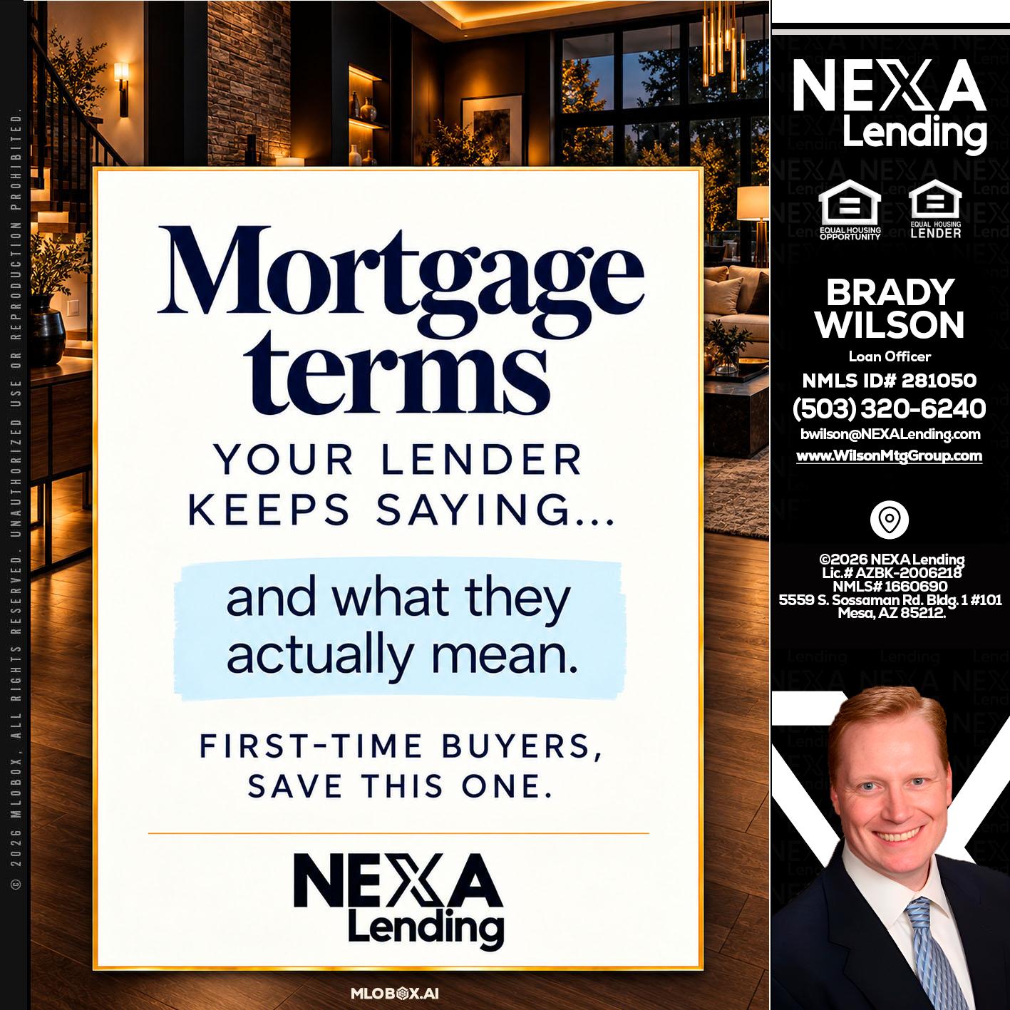 mortgage terms - Brady Wilson -Branch Manager