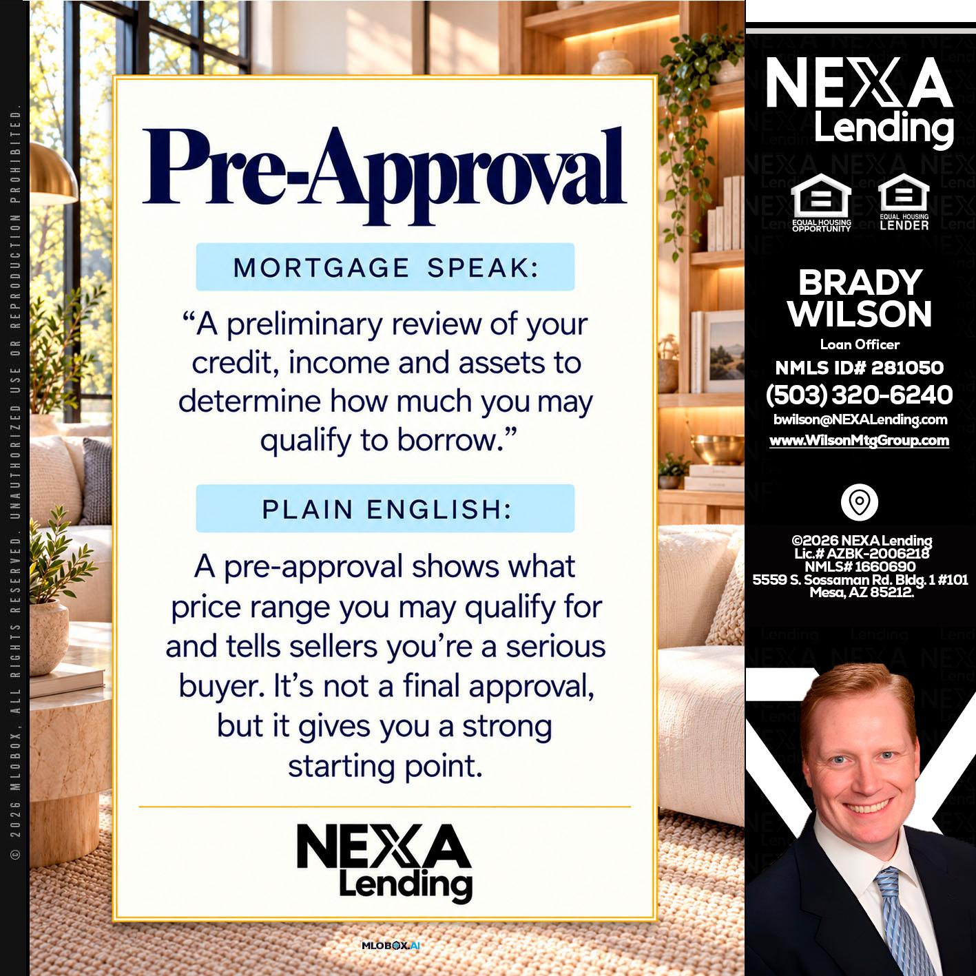 PREAPROVAL - Brady Wilson -Branch Manager