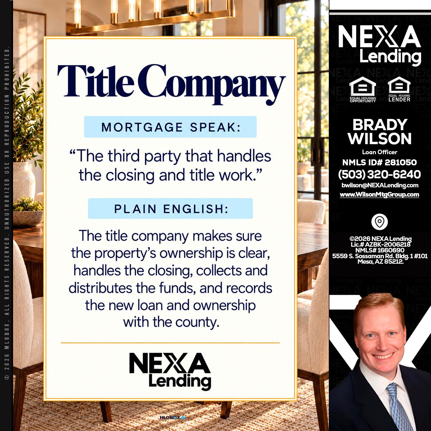 TITLE COMPANY - Brady Wilson -Branch Manager