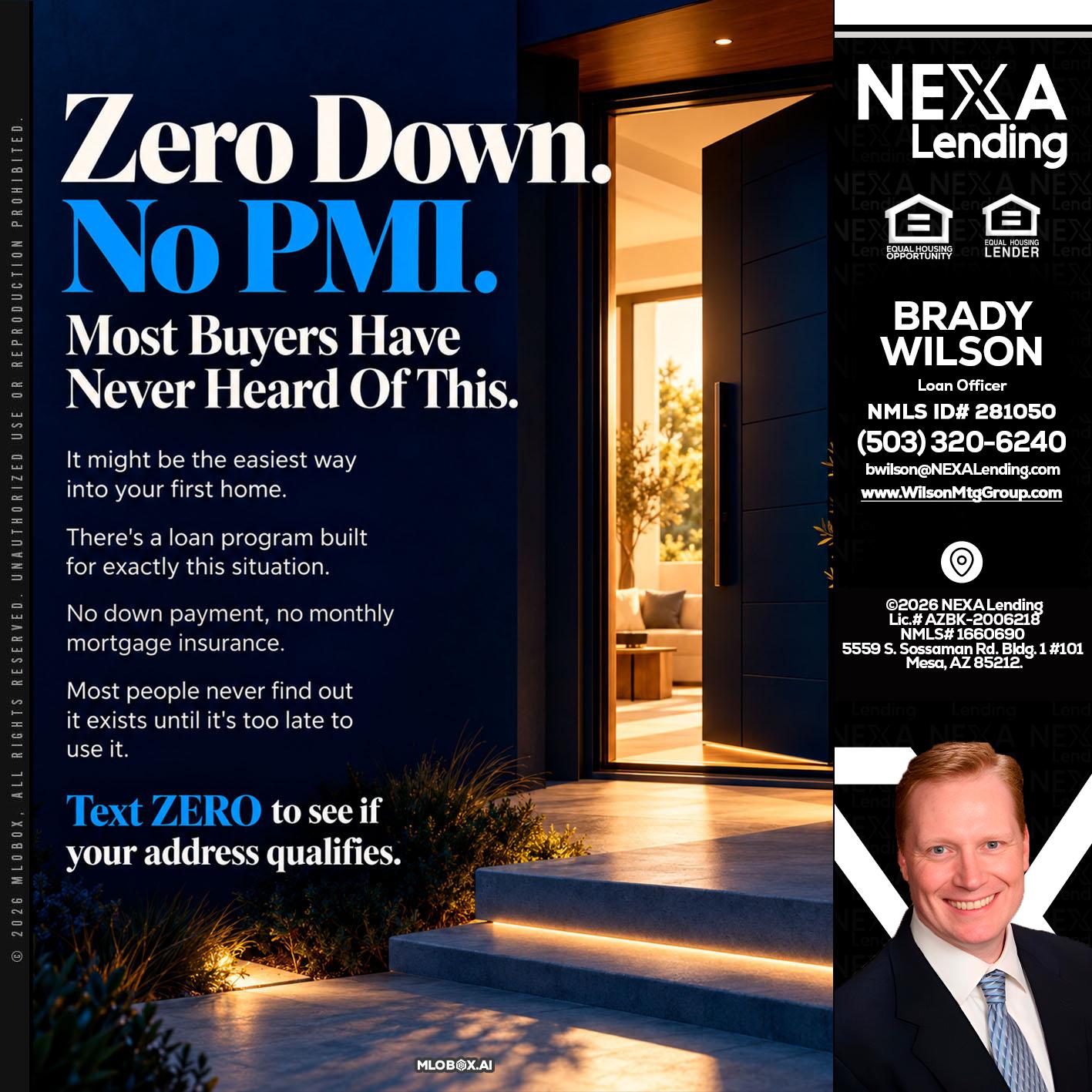 zero down - Brady Wilson -Branch Manager
